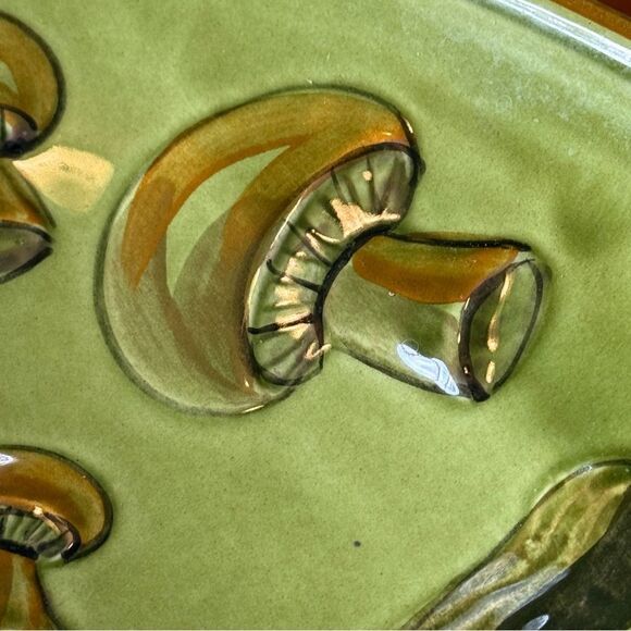 Vintage 1971 Los Angeles Potteries #514 Large 14.5” Pasta Bowl Raised Vegetables - Picture 11 of 14